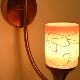 1ST TIME Orange & Gold-Toned Colourblocked Glass Cylinder Shaped Wall Lamp-picture-19