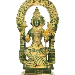 Exotic India Gold-Toned Rajarajeshwari Brass Idol Showpiece-image-13