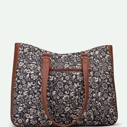 ZOUK Floral Printed Structured Tote Bag image 4