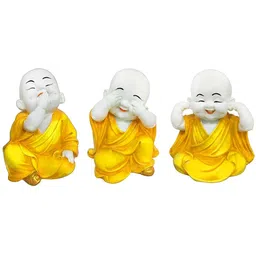 Aura 3 Pieces Yellow Fengshui Showpiece-image-25