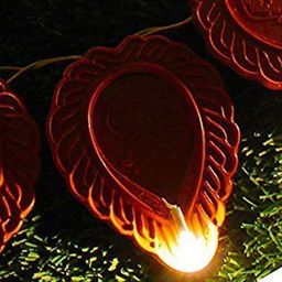 Kuber Industries Brown 4 Pieces Diya Shape String Light image 4