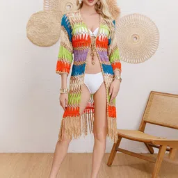 JC Collection Women Longline Tie-Up Shrug-12