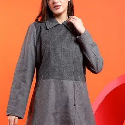 Kotty Solid Notched Lapel Longline Overcoat-image-50