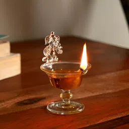 Unravel India Transparent Crystal Glass Diya-picture-52