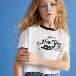 GRIMELANGE Girls Typography Printed Round Neck Cotton Boxy Fit T-shirt-image-81