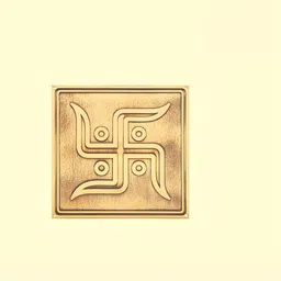 PLUS POINT Yellow & Brown Textured Swastik Spiritual Door And Wall Decor-13