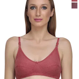 Liigne Pack Of 2 Full Coverage Pure Cotton Non Padded T-shirt Bra-8
