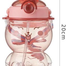 Cutie Teddy Cartoon Printed Kids Sipper Cum Water Bottle-image-2