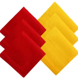 QUEERY Cotton 6 Pieces Hanky ["Yellow-Red"] Handkerchief-image-6