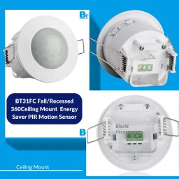 Blackt Electrotech BT31FC Fall 360 Ceiling PIR Motion Detector Sensor Switch For Light On/Off Motion Sensor Light image 2
