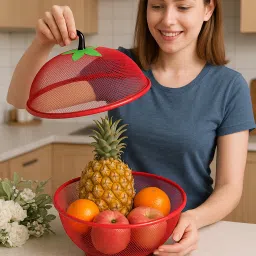 OMKRUSH Multipurpose Apple Shape Fruit Basket – Stylish Bowl for Home & Kitchen Iron Fruit & Vegetable Basket-image-42