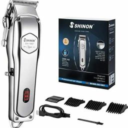 Shinon SH-1987 ALL-MATEL PROFESSIONAL CLIPPER ADUSTABLE BLADE CLIPPER BLADE With LCD Display Grooming Kit 150 minRuntime 6 Length Settings-image-23