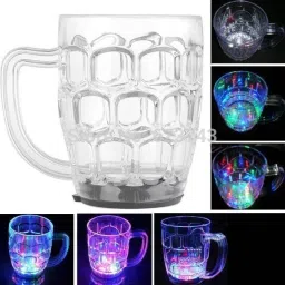 Inductive Rainbow Color Cup LED Flashing 7 Color Changing Light. Pour Water or Tea, Lighting Cup, Easy battery replace Glass Beer Mug-1