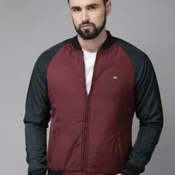 Men Colorblock Bomber Jacket-image-79