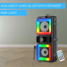 SACRO Pushpa(PORTABLE BLUETOOTH PARTY SPEAKER) 3D Sound With Karaoke Mic/RGB LightE462 40 W Bluetooth Party Speaker-picture-4