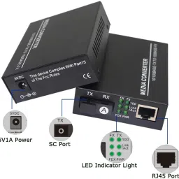 BalRama Media Converter Single-Mode 1 Pair Ethernet To Fiber Media Converter RJ45 To SC 1 Ports 100 Mbps Network Switch-44