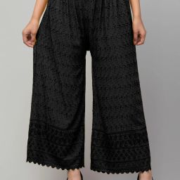 Women Relaxed Black Viscose Rayon Trousers-image-39