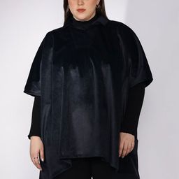 LetsDressUp Women Black Suede Poncho-image-4
