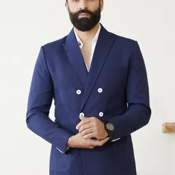 MR BUTTON Tailored-Fit Double-Breasted Blazer-image-6