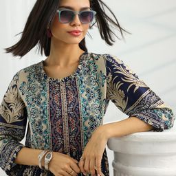 Libas Women Ethnic Motifs Printed Cotton Fit & Flare Maxi Dress-image-52