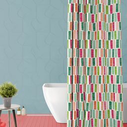 ArtzFolio White & Green Printed Waterproof Shower Curtain-image-92