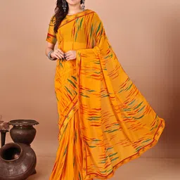 Mitera Abstract Printed Saree With Unstitched Blouse Piece-4