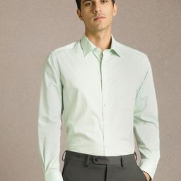 Louis Philippe Men Textured Spread Collar Pure Cotton Formal Shirt-image-25