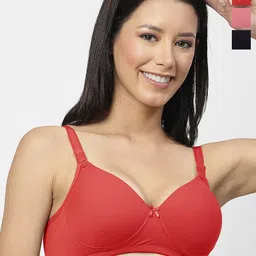 SHYAM SONS FLAIR Pack Of 3 Lightly Padded Non-Wired Full Coverage Seamless Bra-11