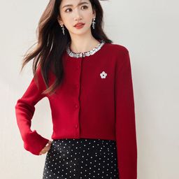 JC Collection Women Round Neck Long Sleeves Cardigan-image-67