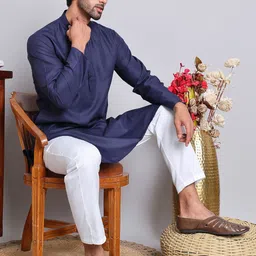 Jompers Men Solid Kurta with Pyjama-image-7
