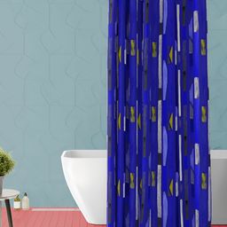 ArtzFolio Blue & Grey Printed Waterproof Shower Curtain-image-67