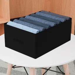 Kuber Industries Black Regular 7-Grid Trouser Drawer Organiser-29