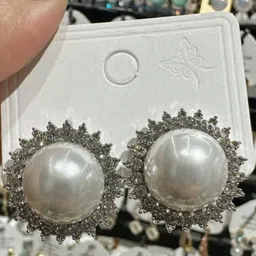 AKISON JEWELS White Alloy Gold-Plated Studs Earrings-image-23