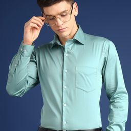 Hancock Men Premium Slim Fit Opaque Cotton Satin Stretchable Formal Shirt-picture-29