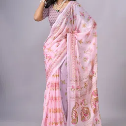 A.V.M. SILK MILLS Ethnic Motifs Pure Chiffon Saree-35