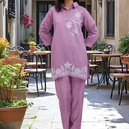 KALINI Embroidered Tunic With Trousers Co-Ords-image-48