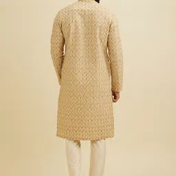 Manyavar Men Ethnic Motifs Embroidered Regular Sequinned Kurta with Pyjamas image 4