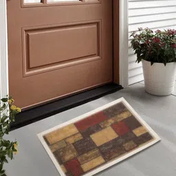 Myntra Elegant Homes Red & Brown Geometric Printed Anti-Skid Doormat-10