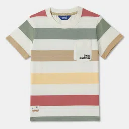 R&B Boys Striped Round Neck Cotton T-shirt-12