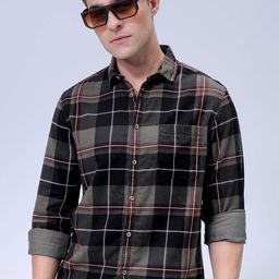 The Indian Garage Co Spread Collar Tartan Checked Casual Shirt-picture-49