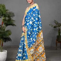 LeeliPeeri Designer Ajrak Block Print Saree image 4