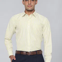 ACCOX Men Comfort Fit Vertical Striped Spread Collar Cotton Formal Shirt-picture-3