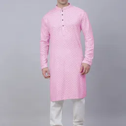 KUNDALI KAKSHAY Men Embroidered Regular Sequinned Kurta with Churidar-picture-1