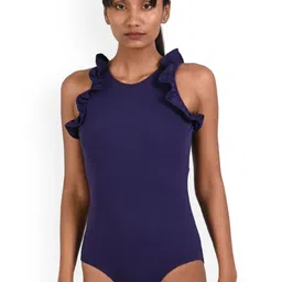 TFW High Neck Ruffled Bodysuit Swimwear-image-5