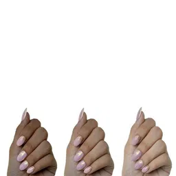 SOEZI Set of 5 Short Oval Shape Artificial Nails - Pink-image-14