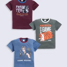 Here&Now X Game Begins Boys Assorted Pack Of 3 Printed T-shirts-58