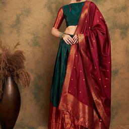 Maroosh Semi-Stitched Lehenga & Unstitched Blouse With Dupatta-image-55