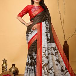 DIVASTRI Ethnic Motifs Zari Art Silk Banarasi Saree-40