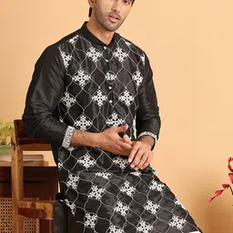 Anouk Men Floral Embroidered Chikankari Kurta-image-93