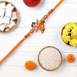 Ziory Orange & Red Chota Bheem Thread Rakhi-image-83